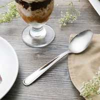 Reed & Barton RB128-002 Stitch 7" 18/10 Stainless Steel Extra Heavy Weight Dessert Spoon - 12/Pack