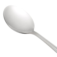 Oneida 2544SPLF Needlepoint 6 3/4" 18/8 Stainless Steel Extra Heavy Weight Oval Bowl Soup / Dessert Spoon - 12/Pack