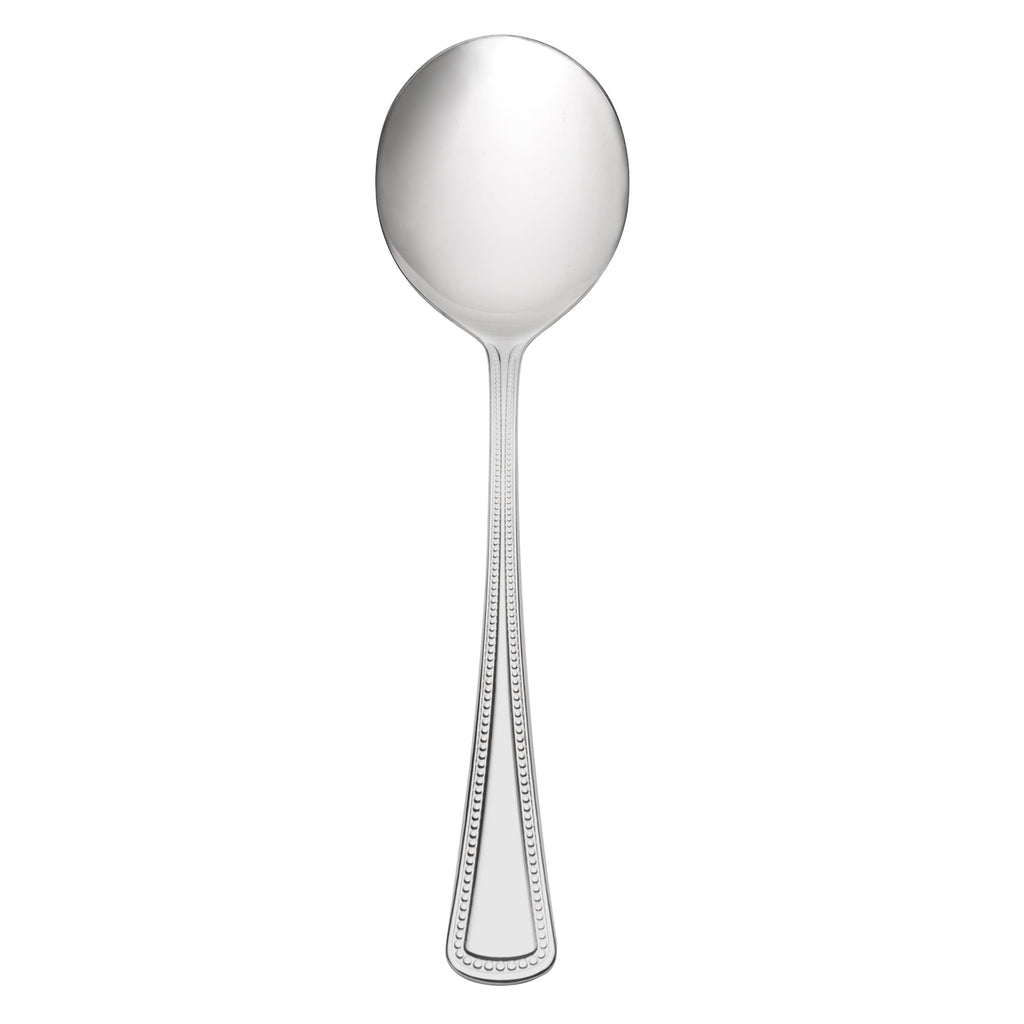Oneida 2544SBLF Needlepoint 5 3/4" 18/8 Stainless Steel Extra Heavy Weight Bouillon Spoon - 12/Pack