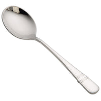 Oneida T119SRBF Astragal 6 3/4" 18/10 Stainless Steel Extra Heavy Weight Rounded Bowl Soup Spoon - 12/Pack