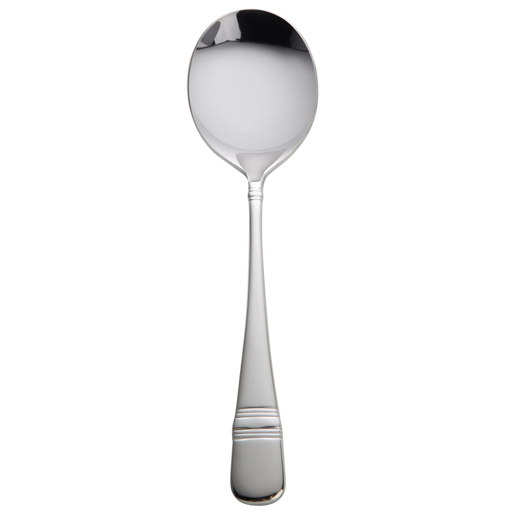 Oneida T119SRBF Astragal 6 3/4" 18/10 Stainless Steel Extra Heavy Weight Rounded Bowl Soup Spoon - 12/Pack