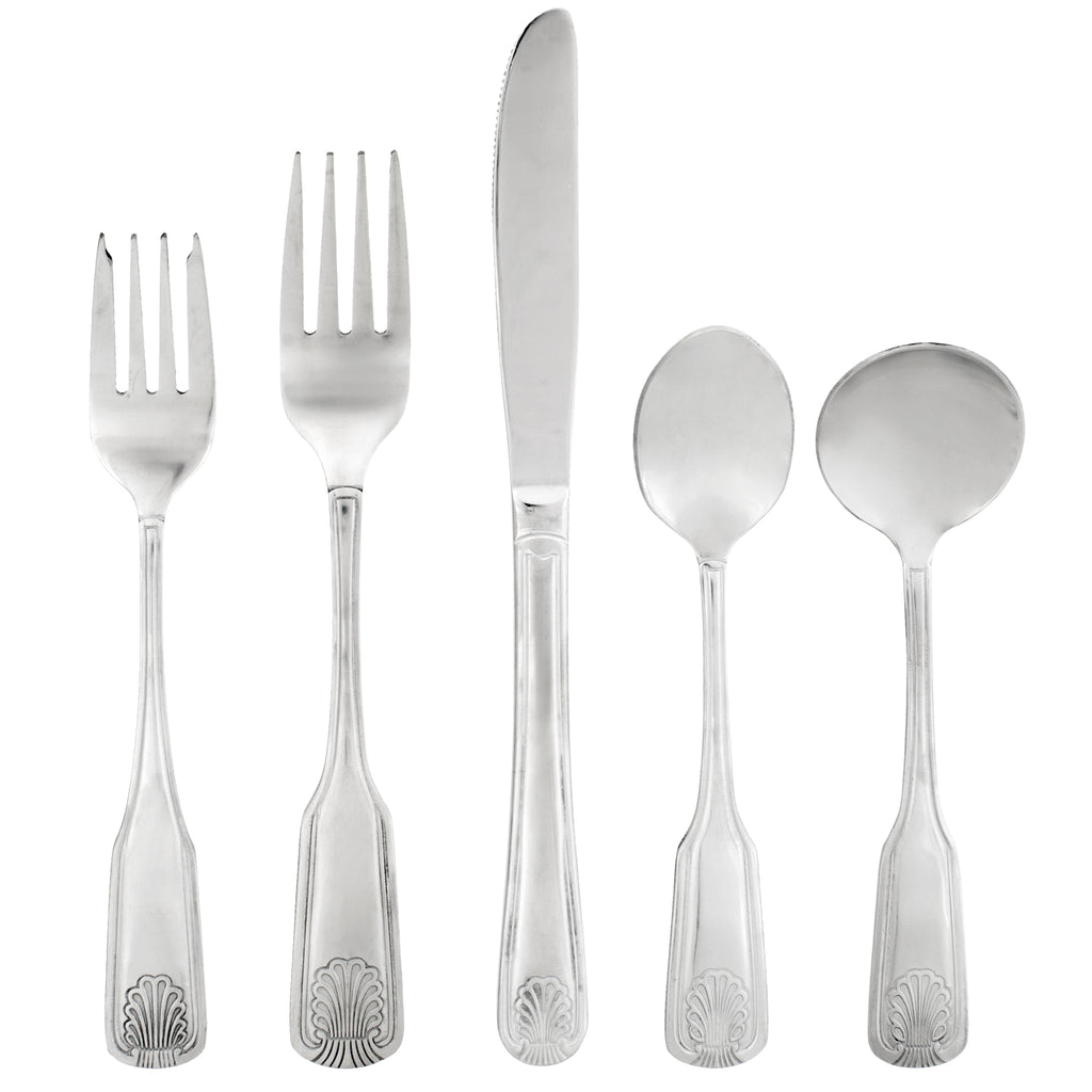 Acopa Atglen 18/0 Stainless Steel Medium Weight Flatware Set with Service for 12