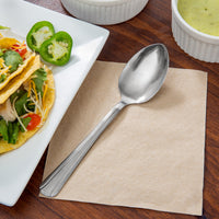 Choice Dominion 7 5/8" 18/0 Stainless Steel Tablespoon / Serving Spoon - 12/Pack