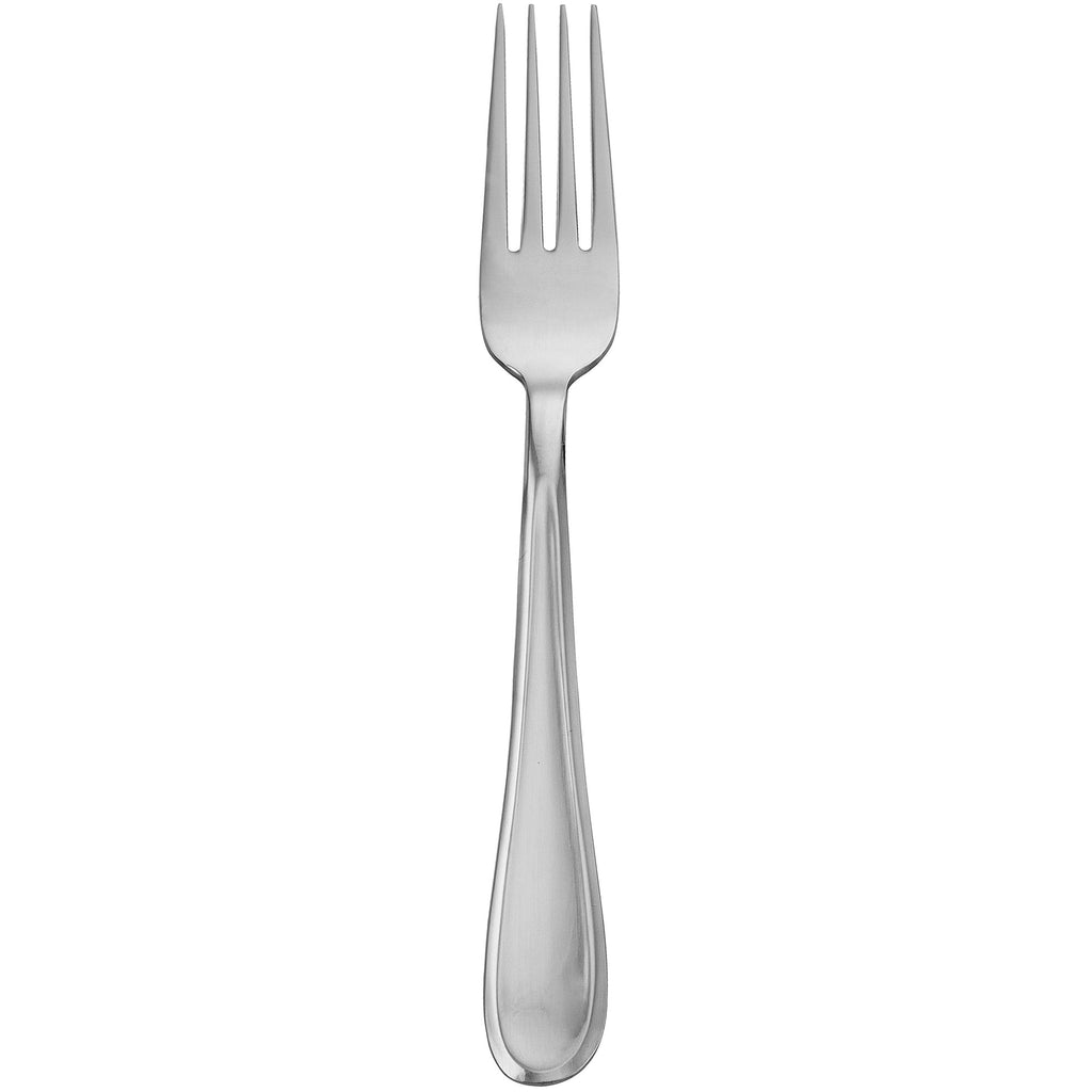 Walco 04051 Orbiter 8 1/2" 18/0 Stainless Steel Extra Heavy Weight European Table Fork - 12/Pack