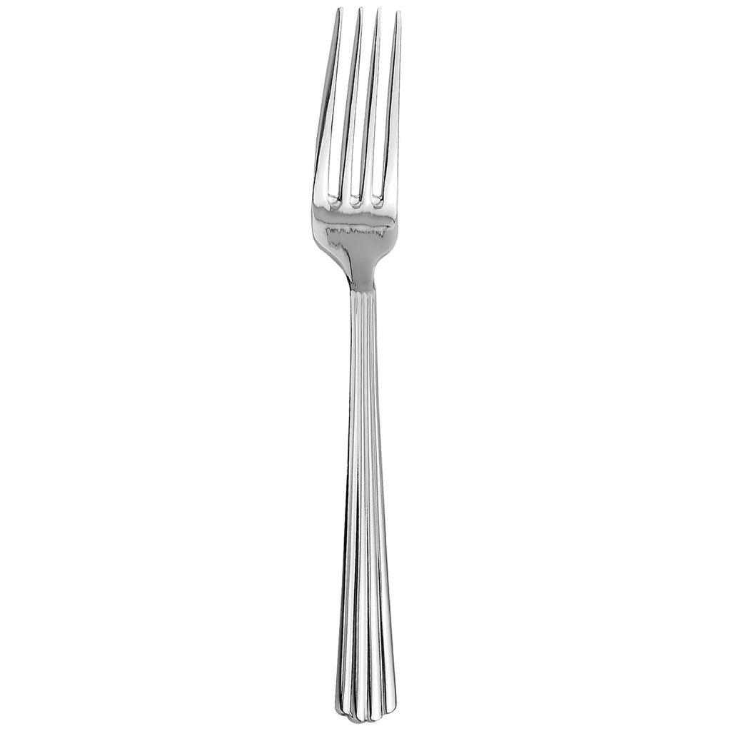 Walco 49051 Hyannis 7 5/8" 18/10 Stainless Steel Extra Heavy Weight European Table Fork - 12/Pack