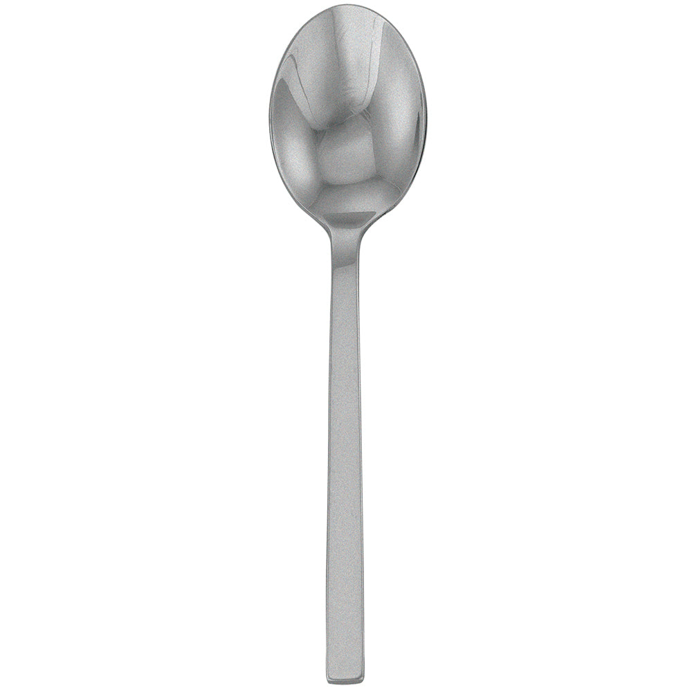 Walco 0907FS Semi 7 1/4" 18/10 Fieldstone Finish Stainless Steel Extra Heavy Weight Dessert Spoon - 12/Pack