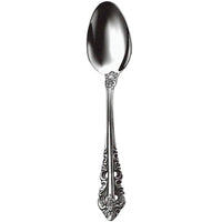Walco 6801FS Classic Baroque 6 1/16" 18/10 Fieldstone Finish Stainless Steel Extra Heavy Weight Tea Spoon - 12/Pack