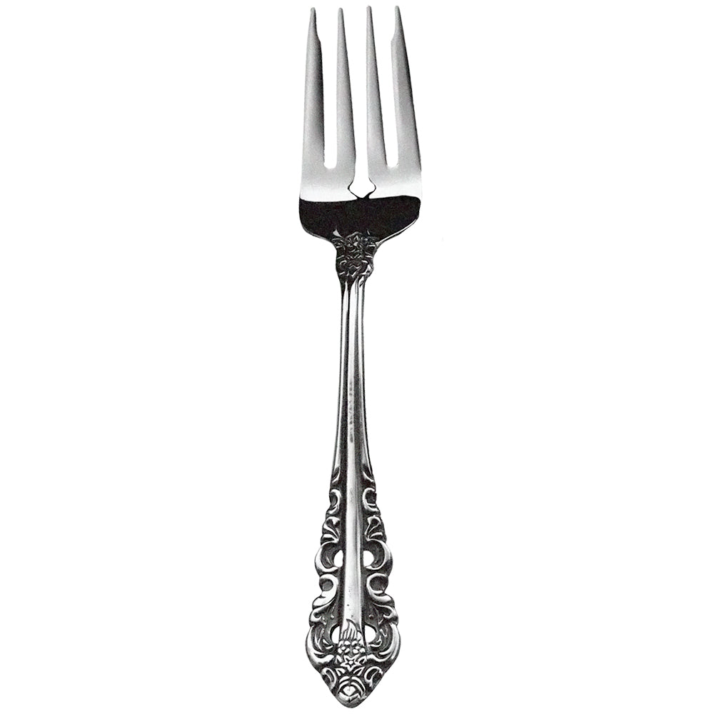 Walco 6806FS Classic Baroque 7" 18/10 Fieldstone Finish Stainless Steel Extra Heavy Weight Salad Fork - 12/Pack