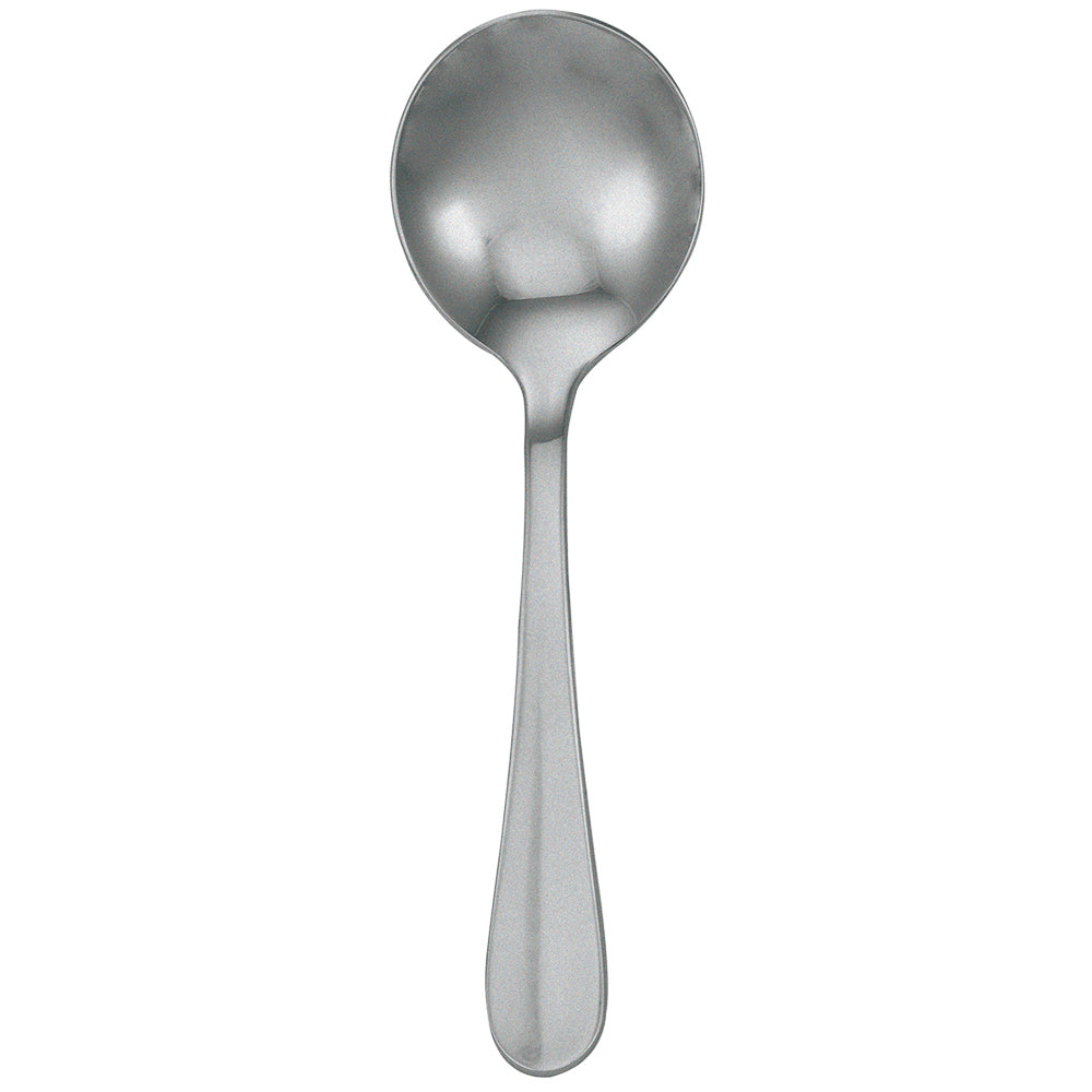 Walco 9412FS Lancer 6" 18/10 Fieldstone Finish Stainless Steel Extra Heavy Weight Bouillon Spoon - 12/Pack