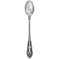 Walco 6804FS Classic Baroque 7 1/4" 18/10 Stainless Steel Extra Heavy Weight Iced Tea Spoon with Fieldstone Finish - 12/Pack
