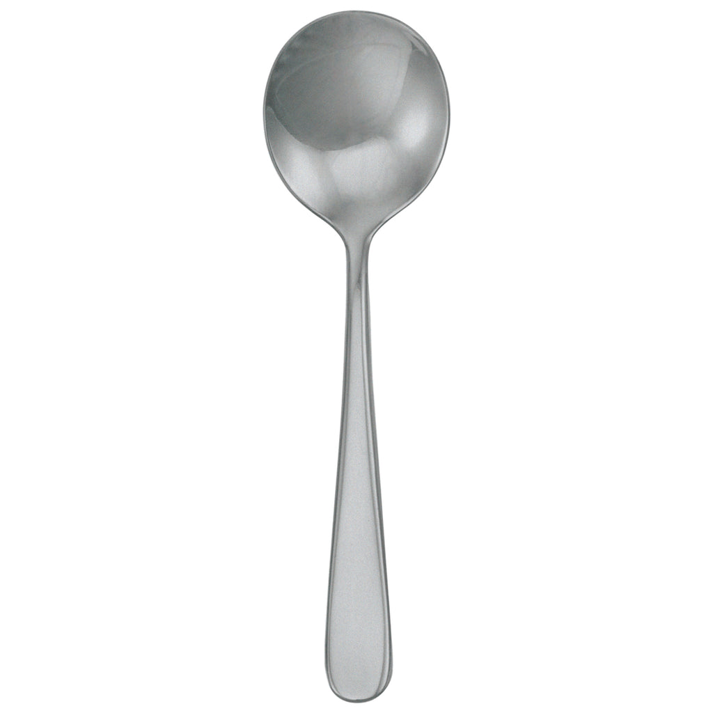Walco 0812FS Star 7" 18/10 Stainless Steel Extra Heavy Weight Bouillon Spoon with Fieldstone Finish - 12/Pack
