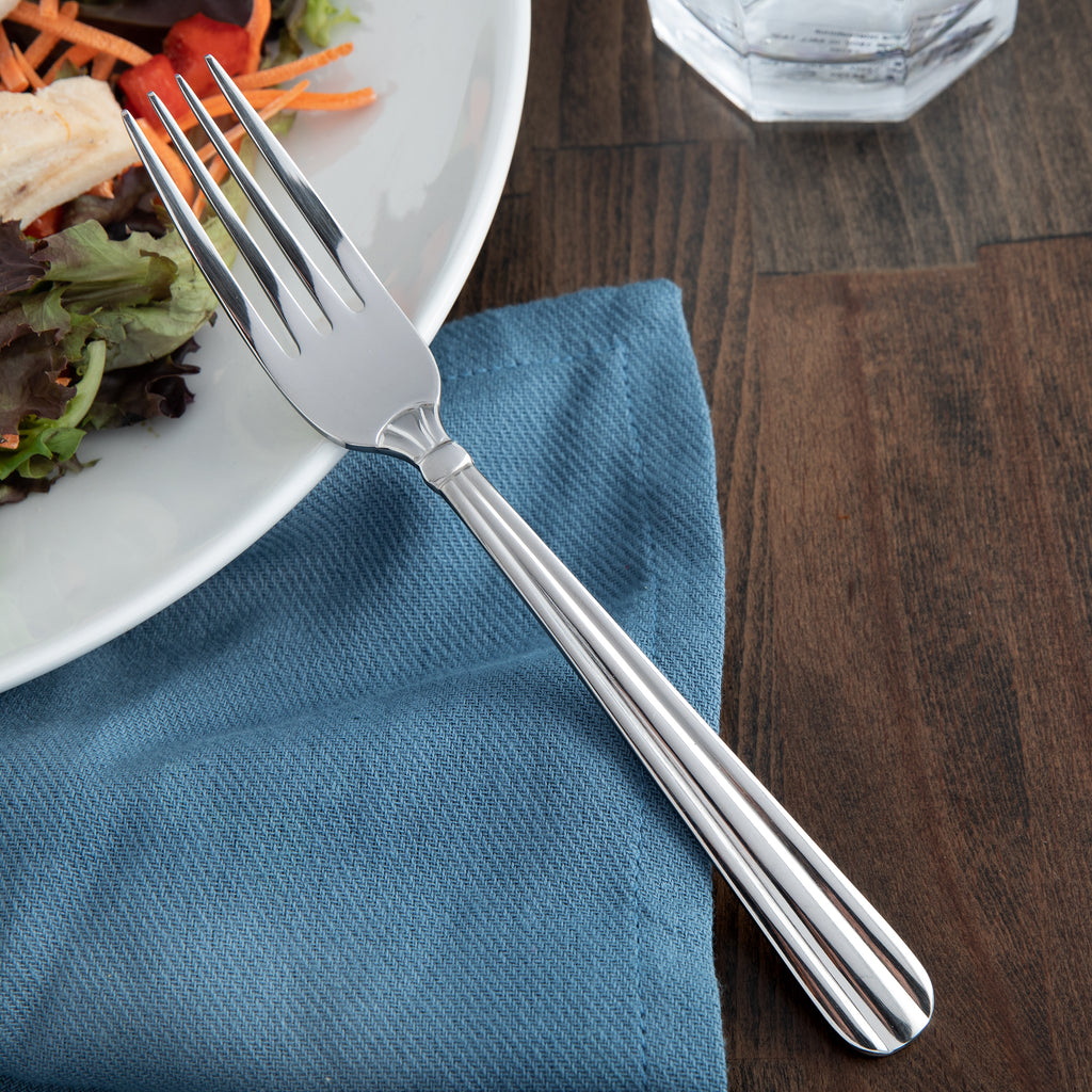 Acopa Harmony 7 5/16" 18/8 Stainless Steel Extra Heavy Weight Dinner Fork - 12/Pack