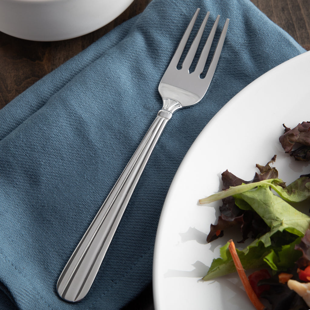 Acopa Harmony 7" 18/8 Stainless Steel Extra Heavy Weight Salad Fork - 12/Pack