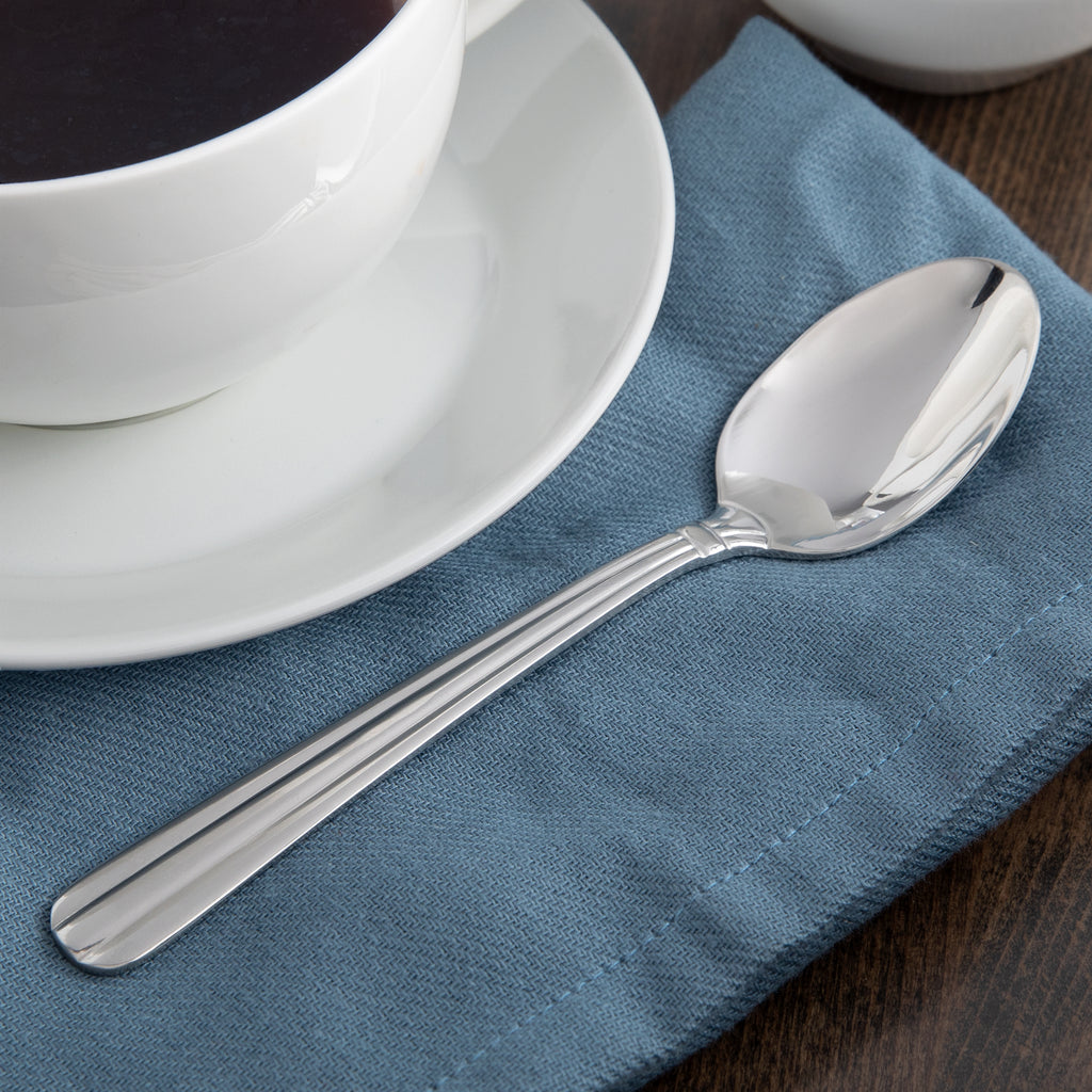 Acopa Harmony 6" 18/8 Stainless Steel Extra Heavy Weight Teaspoon - 12/Pack