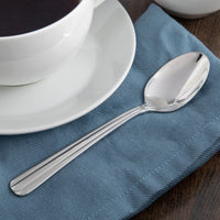 Acopa Harmony 6" 18/8 Stainless Steel Extra Heavy Weight Teaspoon - 12/Pack