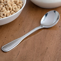 Acopa Saxton 6 5/16" 18/0 Stainless Steel Heavy Weight Bouillon Spoon - 12/Pack