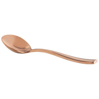 Bon Chef S3001RGM Manhattan 6 3/8" 18/10 Extra Heavy Weight Matte Rose Gold Stainless Steel Bouillon Spoon - 12/Pack