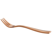 Bon Chef S3008RGM Manhattan 5 3/8" 18/10 Extra Heavy Weight Matte Rose Gold Stainless Steel Oyster Fork - 12/Pack