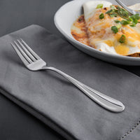 Acopa Benson 6 3/4" 18/0 Stainless Steel Heavy Weight Salad / Dessert Fork - 12/Pack