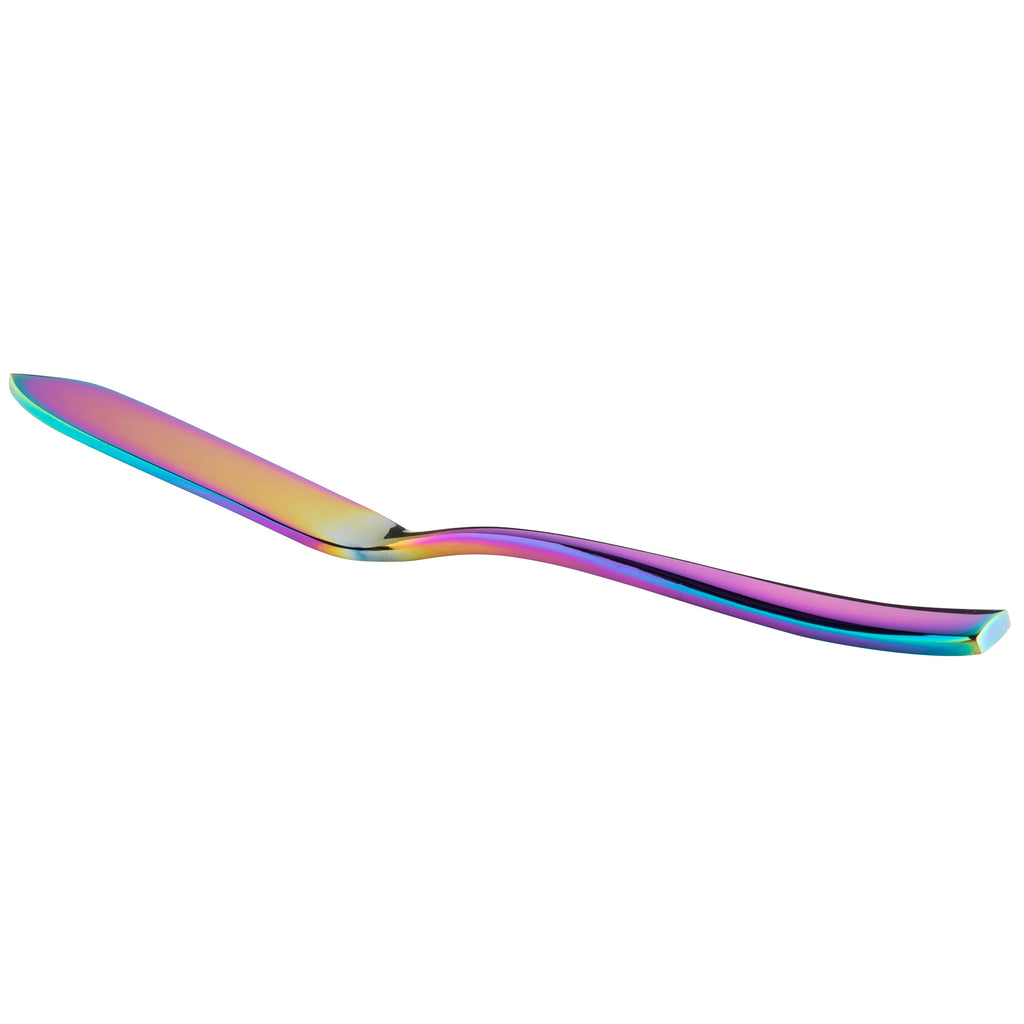Bon Chef S3010RB Manhattan 6 1/4" 18/10 Extra Heavy Weight Rainbow PVD Stainless Steel Butter Knife - 12/Pack