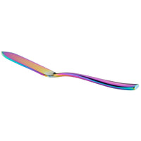 Bon Chef S3010RB Manhattan 6 1/4" 18/10 Extra Heavy Weight Rainbow PVD Stainless Steel Butter Knife - 12/Pack