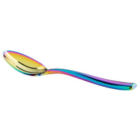 Bon Chef S3016RB Manhattan 4 7/8" 18/10 Extra Heavy Weight Rainbow PVD Stainless Steel Demitasse Spoon - 12/Pack