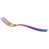 Bon Chef S3007RB Manhattan 6 3/4" 18/10 Extra Heavy Weight Rainbow PVD Stainless Steel Salad / Dessert Fork - 12/Pack