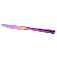Bon Chef S3011RB Manhattan 9" 13/0 Extra Heavy Weight Rainbow PVD Stainless Steel Solid Handle Dinner Knife - 12/Pack