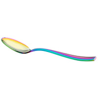 Bon Chef S3003RB Manhattan 7 3/4" 18/10 Extra Heavy Weight Rainbow PVD Stainless Steel Soup / Dessert Spoon - 12/Pack
