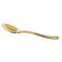 Bon Chef S3003G Manhattan 7 3/4" 18/10 Extra Heavy Weight Gold Stainless Steel Soup / Dessert Spoon - 12/Pack