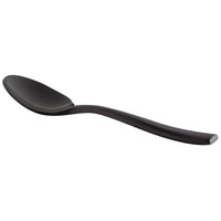 Bon Chef S3016BM Manhattan 4 7/8" 18/10 Extra Heavy Weight Matte Black Stainless Steel Demitasse Spoon - 12/Pack