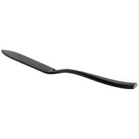 Bon Chef S3010BM Manhattan 6 1/4" 18/10 Extra Heavy Weight Matte Black Stainless Steel Butter Knife - 12/Pack