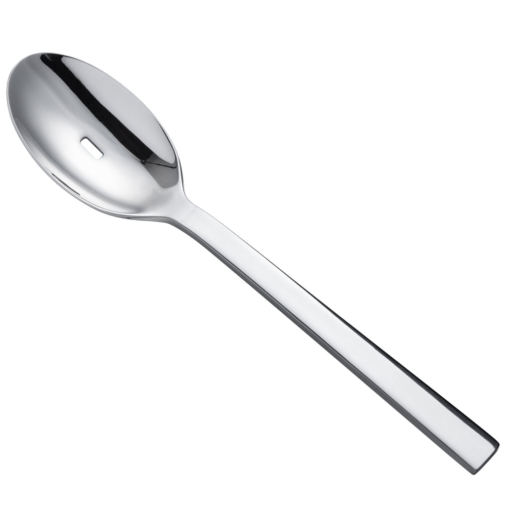 Oneida B678SPTF Chef's Table Mirror 9" 18/0 Stainless Steel Heavy Weight PCD Slotted Serving Spoon - 12/Pack