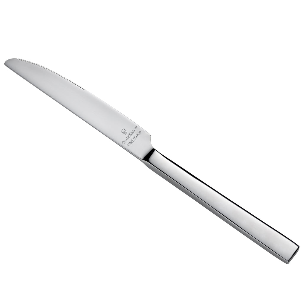 Oneida B678KDAF Chef's Table Mirror 8 1/4" 18/0 Stainless Steel Heavy Weight Dessert Knife - 12/Pack
