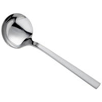 Oneida B678MGLF Chef's Table Mirror 8 3/8" 18/0 Stainless Steel Heavy Weight Gravy Ladle - 12/Pack