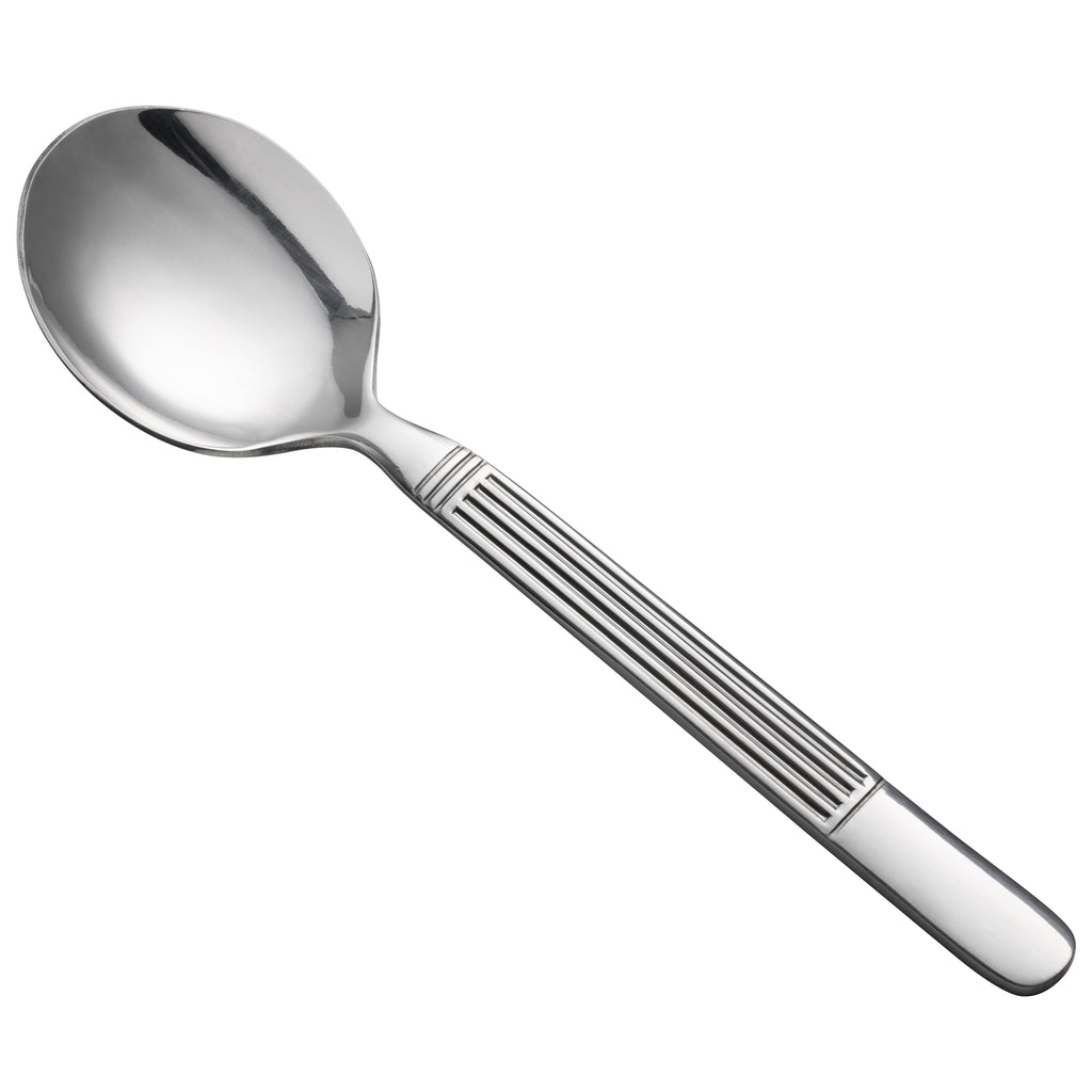 Oneida B986SBLF Athena 6 3/4" 18/0 Stainless Steel Heavy Weight Bouillon Spoon - 12/Pack