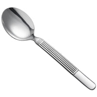 Oneida B986SDEF Athena 7 1/4" 18/0 Stainless Steel Heavy Weight Oval Bowl Soup / Dessert Spoon - 12/Pack
