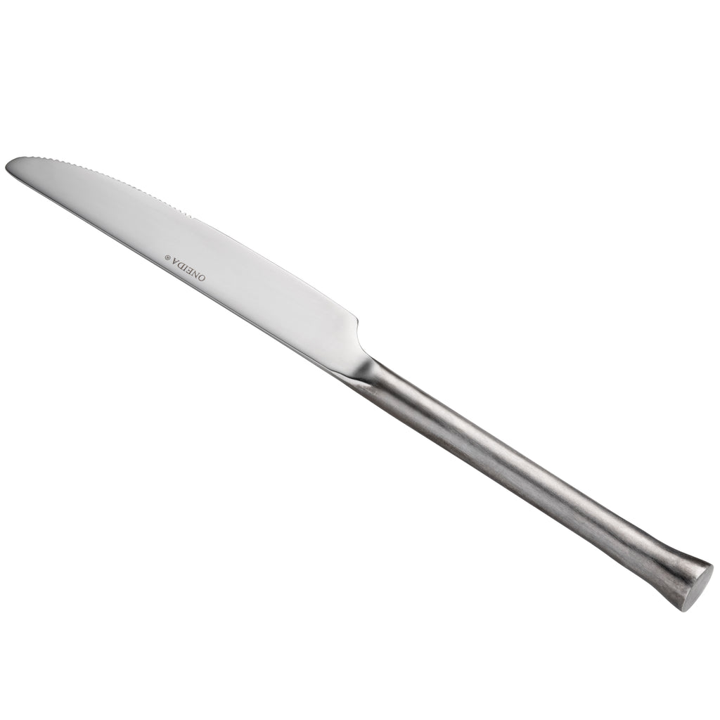 Oneida B582KDAF Wyatt 8 1/4" 18/0 Stainless Steel Heavy Weight Dinner / Dessert Knife - 12/Pack