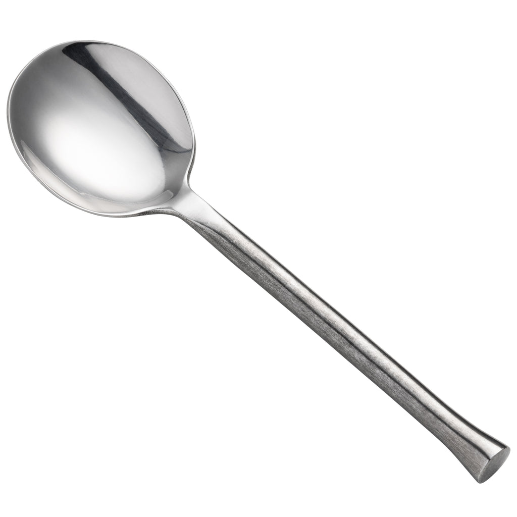 Oneida B582SBLF Wyatt 6 3/16" 18/0 Stainless Steel Heavy Weight Bouillon Spoon - 12/Pack