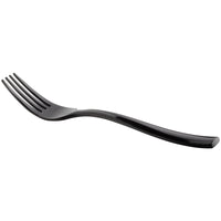 Bon Chef S3007B Manhattan 6 3/4" 18/10 Extra Heavy Weight Black Stainless Steel Salad Fork - 12/Pack