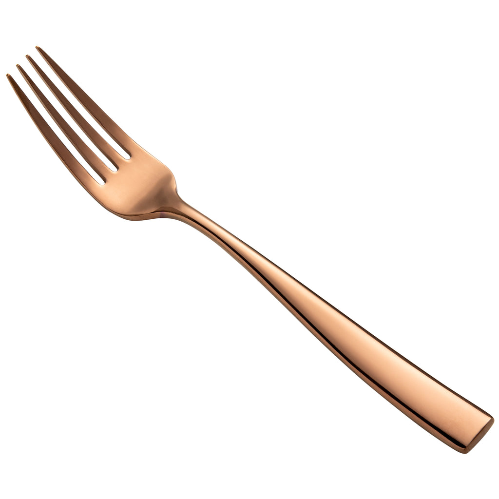 Bon Chef S3017RG Manhattan 8 3/8" 18/10 Extra Heavy Weight Rose Gold Stainless Steel European Dinner Fork - 12/Pack