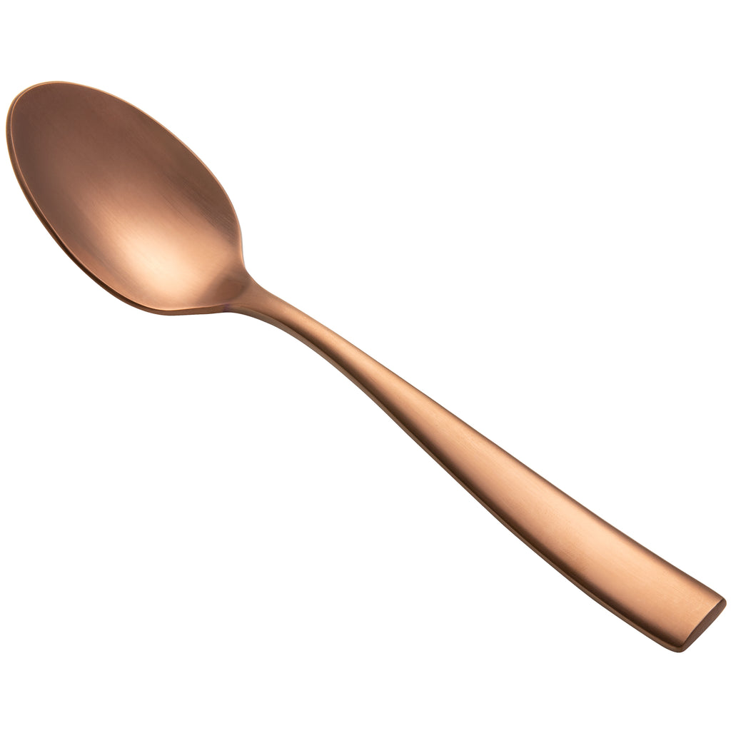 Bon Chef S3000RGM Manhattan 6 1/2" 18/10 Extra Heavy Weight Matte Rose Gold Stainless Steel Teaspoon - 12/Pack