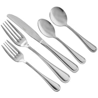 Acopa Edgewood 18/0 Stainless Steel Heavy Weight Flatware Set with Service for 12