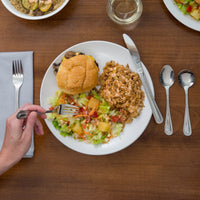 Acopa Milton 18/0 Stainless Steel Medium Weight Flatware Set with Service for 12