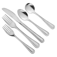 Acopa Milton 18/0 Stainless Steel Medium Weight Flatware Set with Service for 12