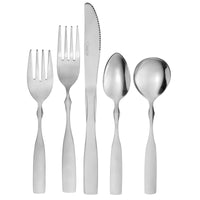 Acopa Delmont 18/0 Stainless Steel Medium Weight Flatware Set with Service for 12