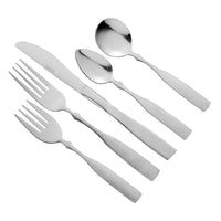 Acopa Delmont 18/0 Stainless Steel Medium Weight Flatware Set with Service for 12