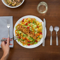 Acopa Delmont 18/0 Stainless Steel Medium Weight Flatware Set with Service for 12