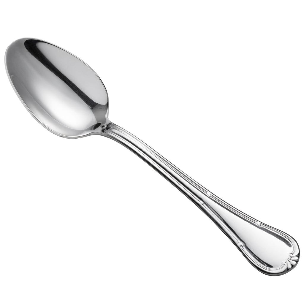 Oneida B022SDEF Titian 6 3/4" 18/0 Heavy Weight Stainless Steel Oval Bowl Soup / Dessert Spoon - 12/Pack