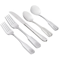 Acopa Atglen 18/0 Stainless Steel Medium Weight Flatware Set with Service for 12